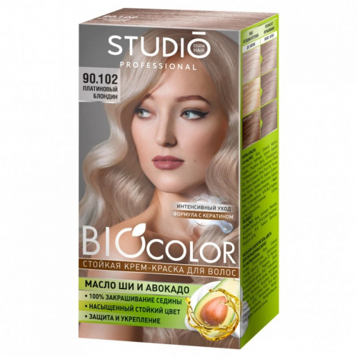 Biocolor Стойкая крем краска д\волос 90.102 Платин. блондин