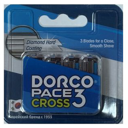 Сменные кассеты с 3-мя лезвиями для Pace 3 Cross, DORCO 4 шт