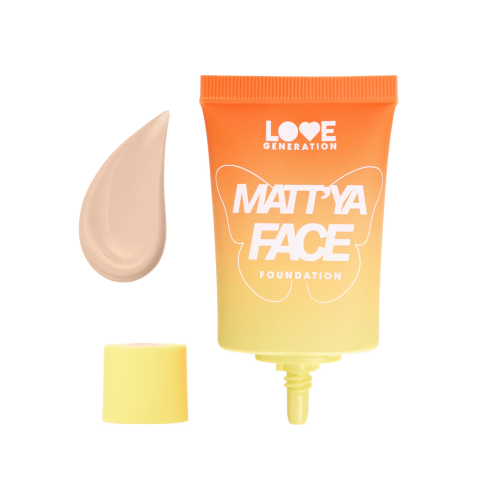 Матирующий тональный крем c экстрактом матчи Mattifying foundation Matt'ya face LOVE GENERATION