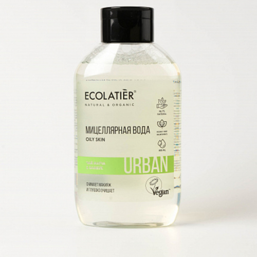 Мицеллярная вода для снятия макияжа чай матча и  бамбук ECOLATIER URBAN, 400 мл