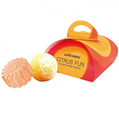 Набор подарочный CITRUS FUN, CAFE MIMI (бурлящий шар, мыло глицериновое), 210 г