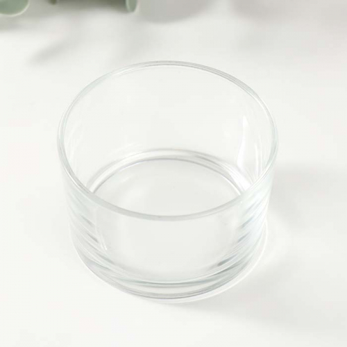 Подсвечник стекло на 1 свечу "Круглый" прозрачный 7,4х7,4х4,8 см   