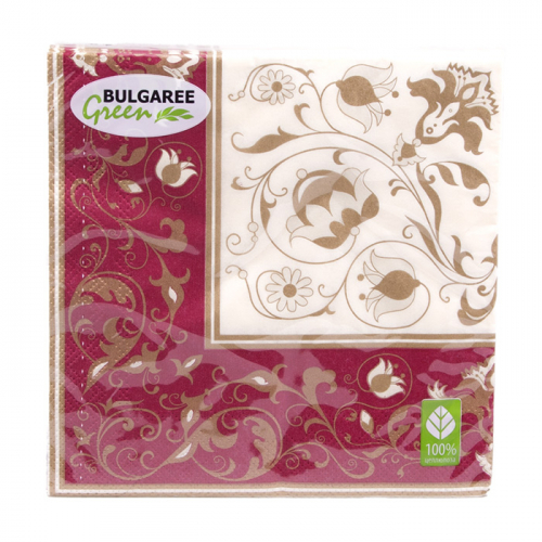 BULGAREE GREEN Салфетки трехслойные 33*33 см 20 шт Белиссимо