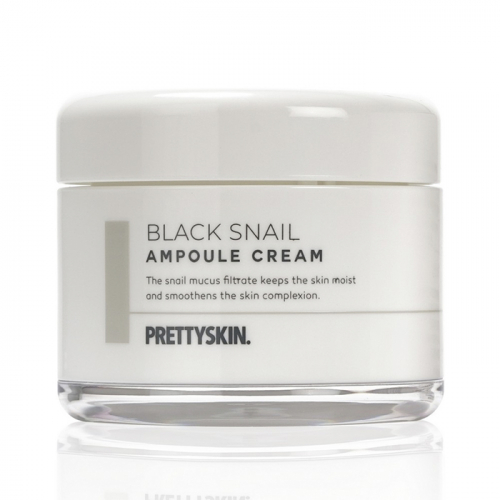 Ампульный крем для лица с муцином чёрной улитки Black Snail, PRETTYSKIN, 50 мл