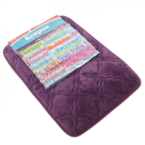 Набор "Вензеля" (коврик 40х60 см, штора для ванной, 183х183 см) фиолетовый